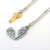 Couple key heart necklace